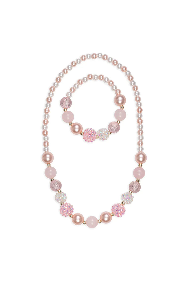Pearly Pink Bracelet and Necklace Set