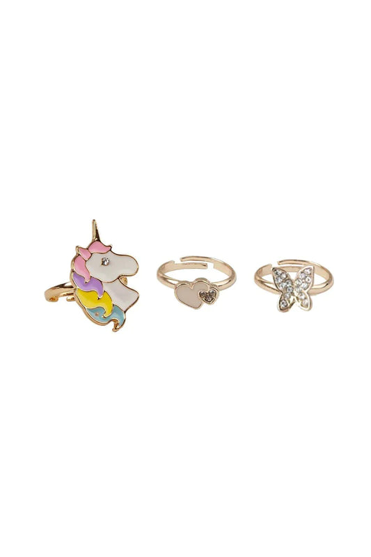 Boutique Butterfly & Unicorn Ring | 3 Piece