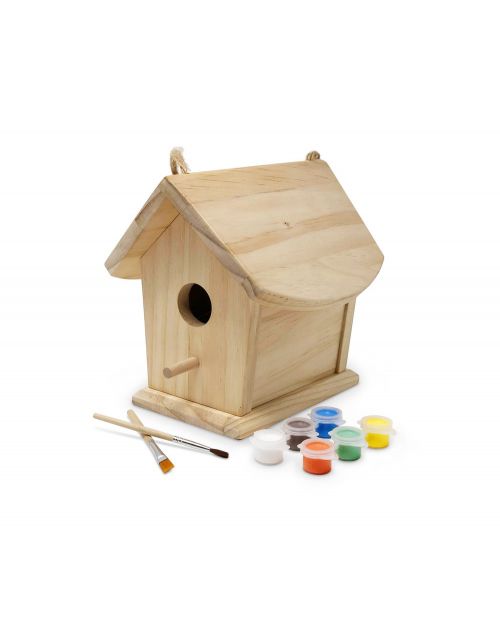 Birdhouse with Paint & Brushes